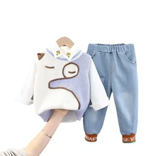 Vêtements de printemps et d'automne pour bébés garçons et filles, survêtement décontracté, chemise et pantalon de dessin animé, 3, pièces/ensembles
