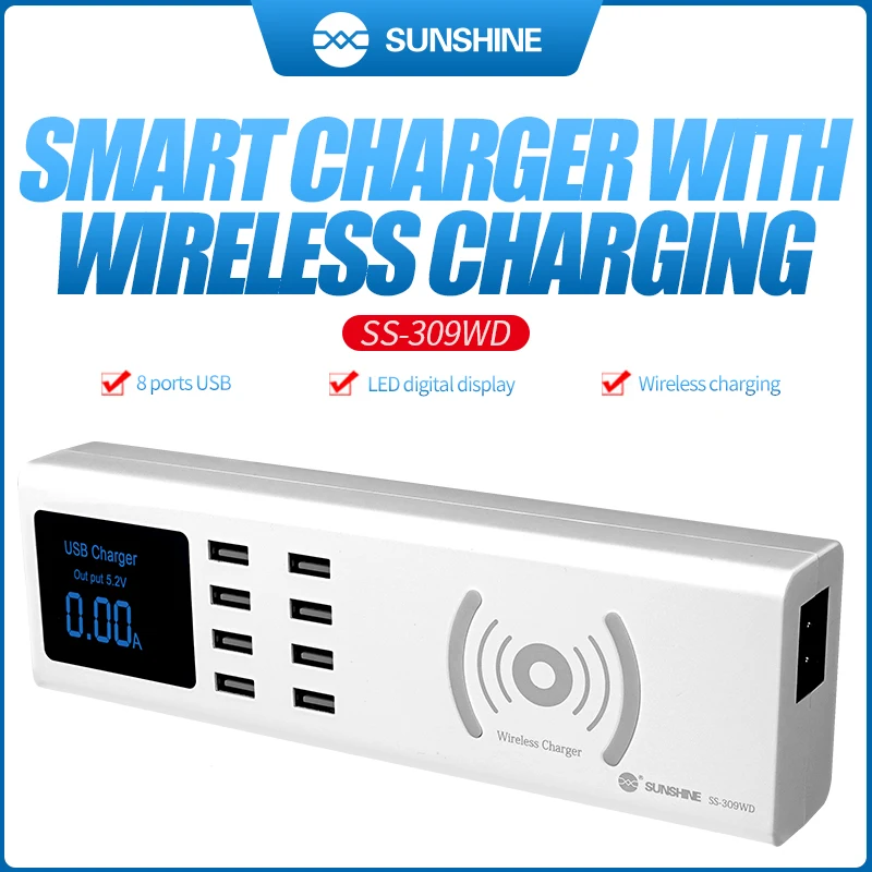 

8 Port USB Charger Quick Charge Mobile Phone Chargers Adapter Wireless Charger Charging Station For iPhone Huawei Xiaomi tables