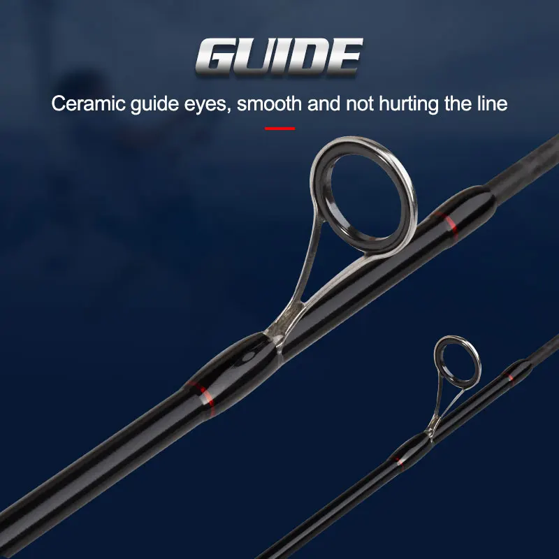 Bassland Steel Rod Carbon Fiber Spinning Fishing Rod 3 Tips 1.8m 4 Tips 2.1m 2.4m 2.7m M Action pesca  for Bass Pike Baitcasting