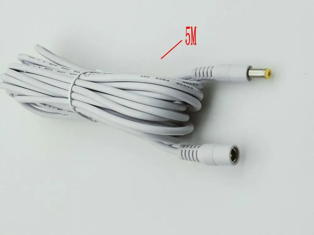 10 шт. DC 5A 12 В 5,5X2,1 Женский до 5,5X2,1 мм Мужской мощность 20AWG кабель 1,5 м/3 м/5 м
