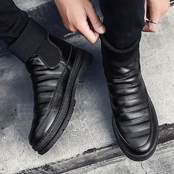 

winter leather boots menwinter boots men high quality hot sale warm snow fur leather genuine ankle shoesmens winter footwear