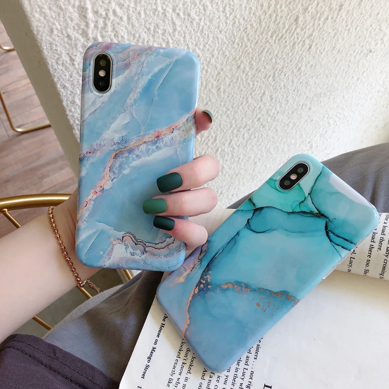 

XBXcase Watercolor Colorful Granite Marble case For iPhone 7 8 Plus 6 6S Matte Soft Phone Case for iPhone XR XS Max X Back Cover