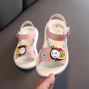 

Kids Sandals 2020 New Summer Children Pu Leather Beach Shoes Baby Girls Brand Animal Bee Toddlers Fashion Sandals Cartoon Shoe