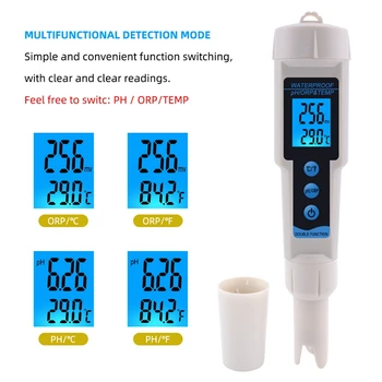 

3 In 1 ORP PH TEMP Meter Water Detector Multi-Parameter Digital Water Waterproof Quality Monitor Tester