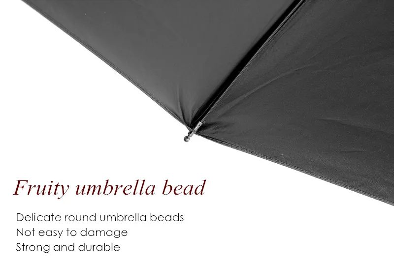 Leodauknow Business fully automatic three folding windproof solid wood handle with metal men's sunny and rainy umbrella