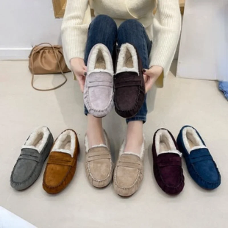 

Casual Loafers Shoes Boat Shoes Women Sneakers 2022 New Fashion Driving Shoes Walking Casual Plus Fleece Sneakers Shoes