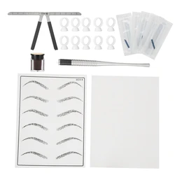 Semi-Permanent Complete Eyebrow Microblading Tattoo Makeup Tool Accessories Pen Blade Pigment Needle Set Kit For Practice Use