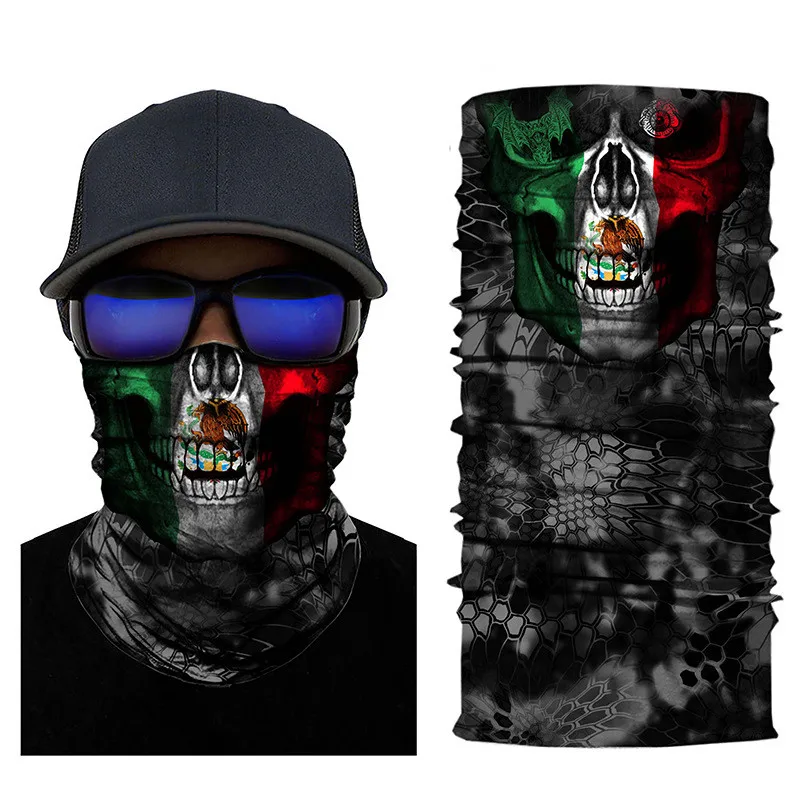 head wraps for men Seamless Balaclava Magic Scarf Neck Face Cover Ghost Skull Skeleton Head Bandana Shield Headband Headwear Bandanas Men Bicycle barbour scarf mens