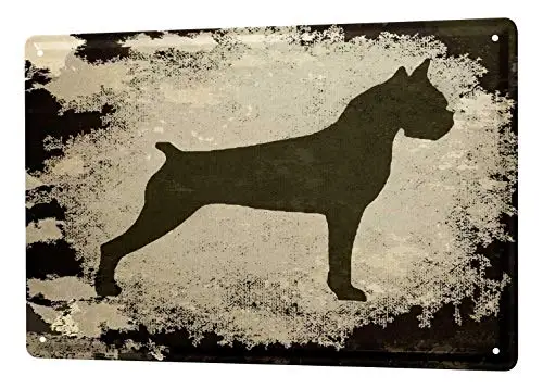 

Tin Sign Dog Decoration Boxer Metal Plate 8x12