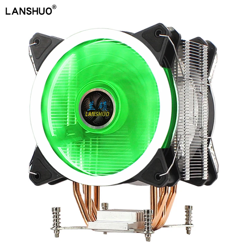 Кулер для процессора LANSHUO AM4 кулер охлаждения 4 тепловые трубки Ryzen вентиляторы