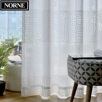NORNE-Semi White Lace Sheer Curtain for Window, Living Room, Kitchen, Bedroom, Drape Blinds, Voile, Custom Made