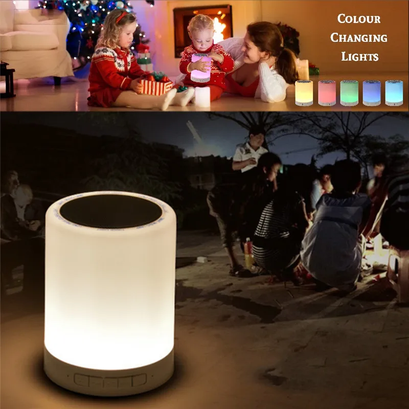 Мини книжный беспроводной Bluetooth динамик бытовой Красочный светодиодный ночник s с будильником