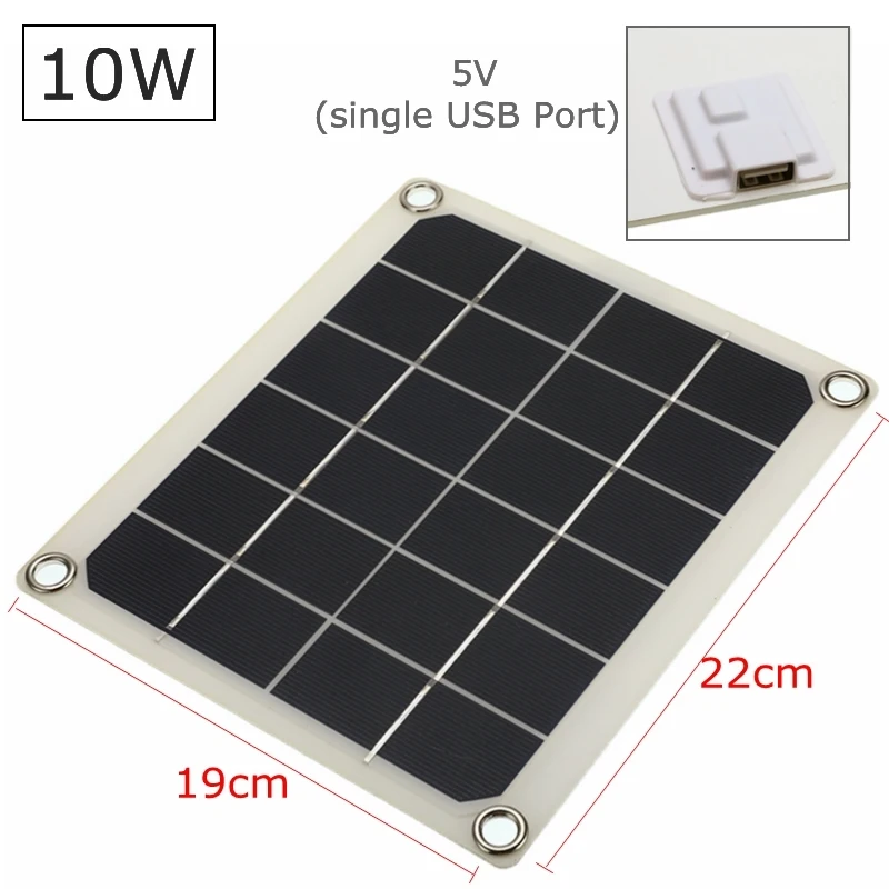 Панели солнечные 10/15/20/25 Вт двойной USB Интерфейс 12 V/5 V поликристаллический кремний и кремния ячейки для Батарея зарядные устройства для сотовых телефонов Зажигалка для сигарет - Цвет: 10w