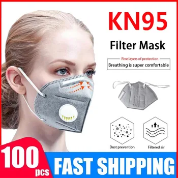 

10/20/50/100PCS KN95 Face Mask with Breathing Valve Mascarillas Reusable Protection Anti-dust Mouth Cap Respirator FFP2 Masks