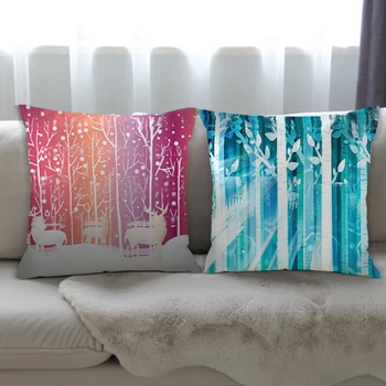 

Christmas Cushion Cover Abstract Tree Painting Pillow Case Pillowcase Sofa Cushion Pillow Cases Seat Car Home Decor Xmas Decor
