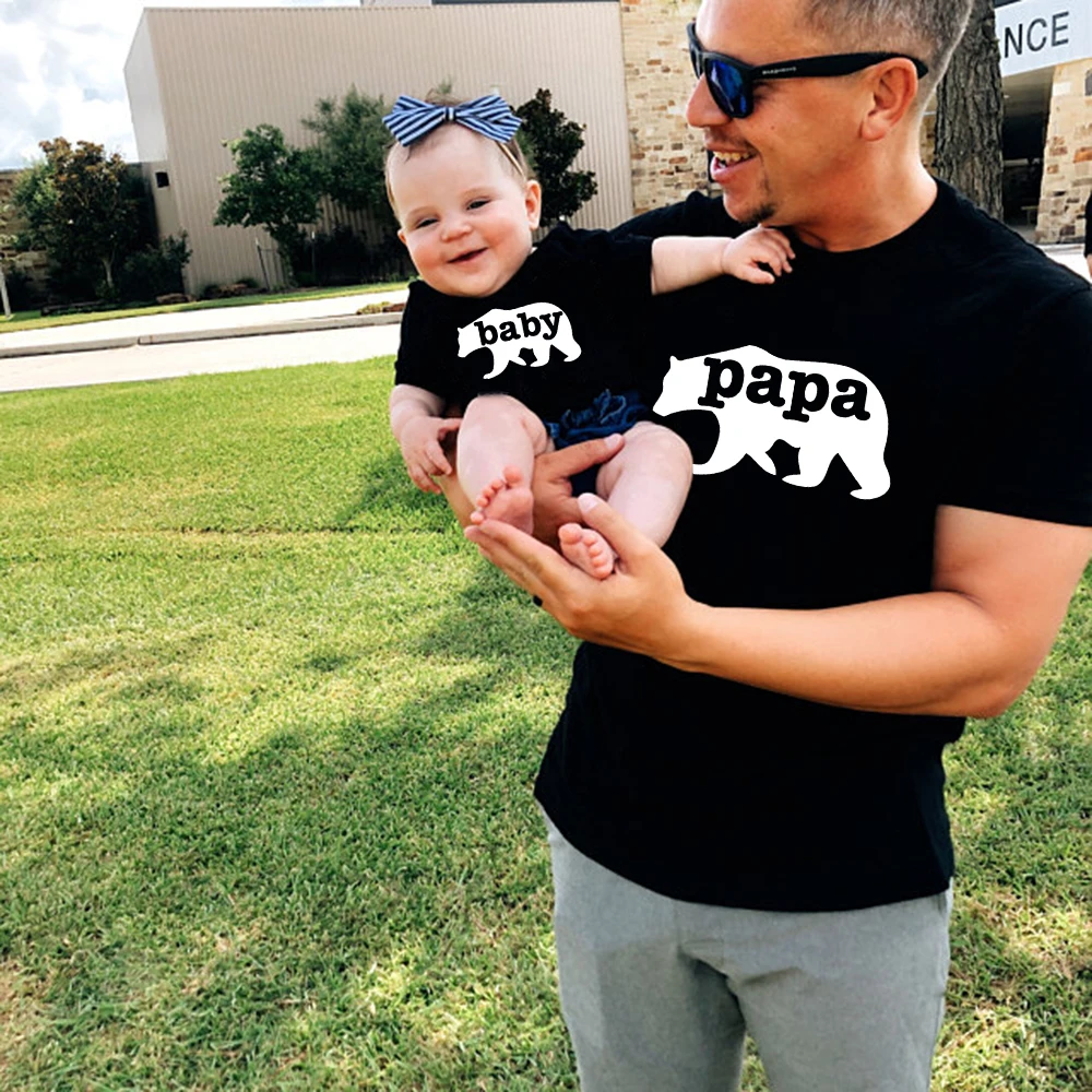 Papa Bear and Baby Bear T Shirt Set 