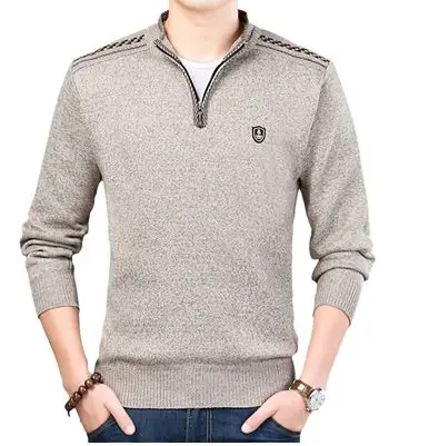 Осенний и зимний мужской свитер, Мужская водолазка, однотонный Повседневный свитер, Мужской приталенный брендовый вязаный пуловер 3XL J695 - Цвет: Beige