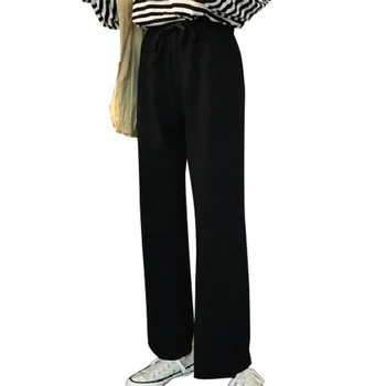 

Women Casual Wide Leg Pants Korean Style Loose High Waist Sports Daily Trousers JL
