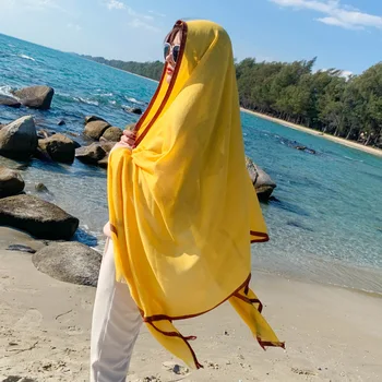 

Brand 2020 Cotton Scarf Solid For Women Long Size Pashmina Lady Shawl Female Wraps Bandana Foulard Hijabs Soft Beach Stoles