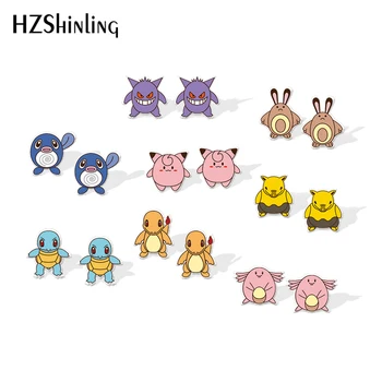 

2019 New Cleffa Acrylic Earring Pokeball Plastic Earring Charmander Stud Earring Epoxy Jewelry Gilfts Women