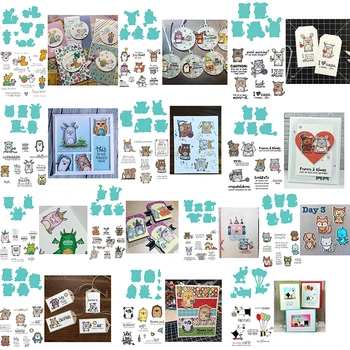 

Animals Clear Stamps With Metal Cutting Dies Stencil DIY Scrapbooking Decorative Embossing Paper Cards Crafts