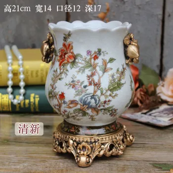 

Ceramic vase European style retro home ornament table creative ornament American style vase handicraft simulation flower device