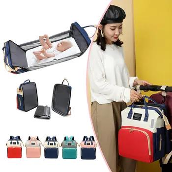 

Large Bebe Bed Diaper Bag Backpack For Mom Women's Nappy Handbags Maternity Travel Stroller Bag Multifunctional Baby Cribs