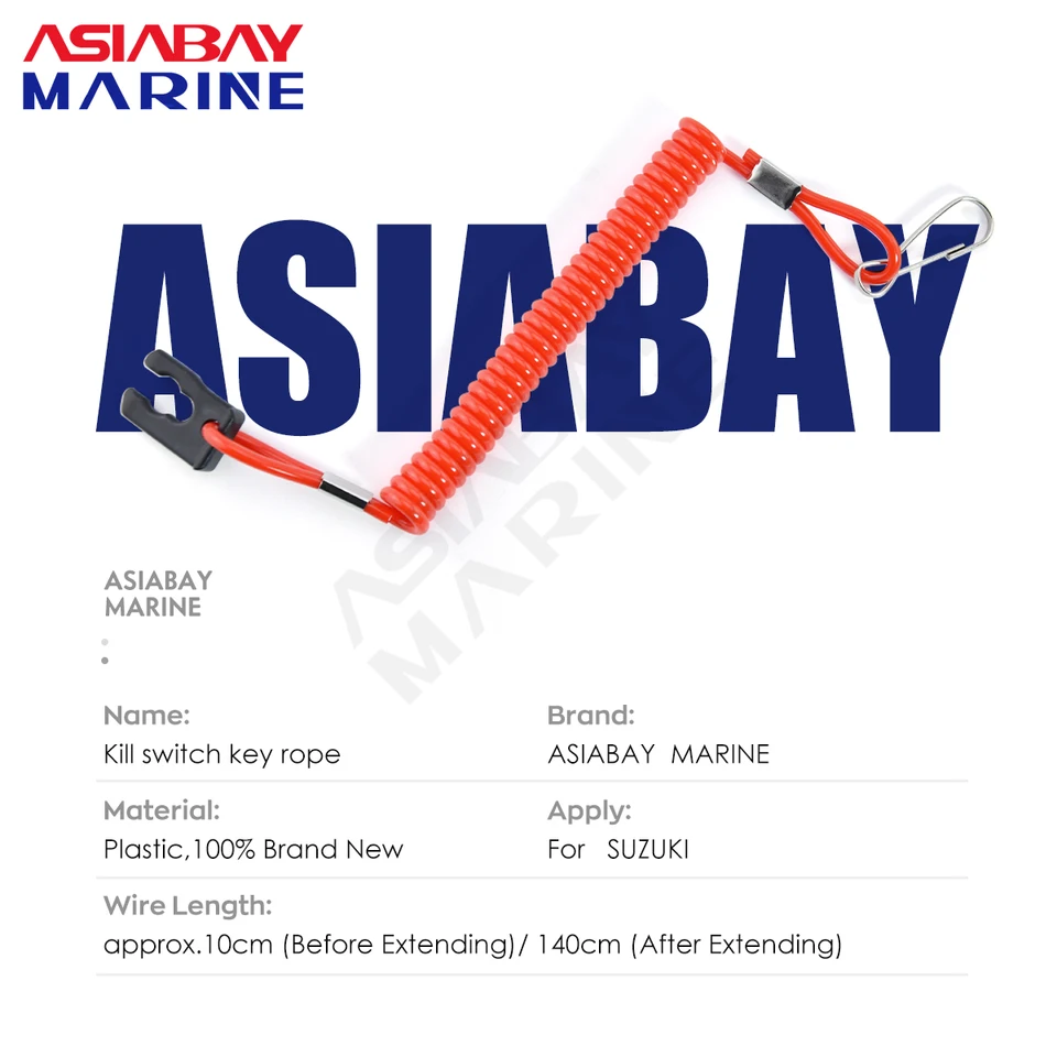 Safety Lanyard For Jet Ski, Outboard Kill Switch Rope With Floating