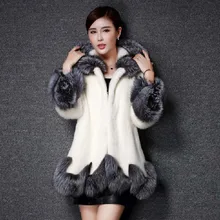 ZADORIN Новая роскошная женская длинная шуба из искусственного меха норки теплая меховая куртка с капюшоном винтажная большая кромка зимнее пальто плюс размер белые черные меховые пальто