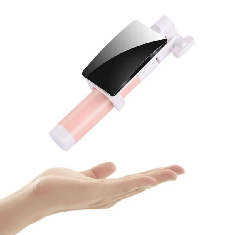Phone Selfie Stick Handheld Portable Photo Video Record Smartphone Holder With Mirror