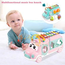 Bus de musique pour enfants, instruments Xylophone, Piano, jolis blocs de perles, tri, jouets éducatifs pour bébés, nouvelle collection
