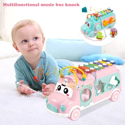 Novo crianças música ônibus brinquedos instrumento xilofone piano adorável contas blocos de classificação aprendizagem educacional brinquedos do bebê para crianças