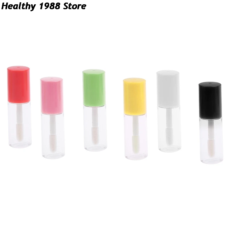 3ML 10pcs/lot Empty Lip Gloss Tube, DIY Plastic Elegant Liquid Lipstick Container, Round Lipgloss Lip Balm Bottle