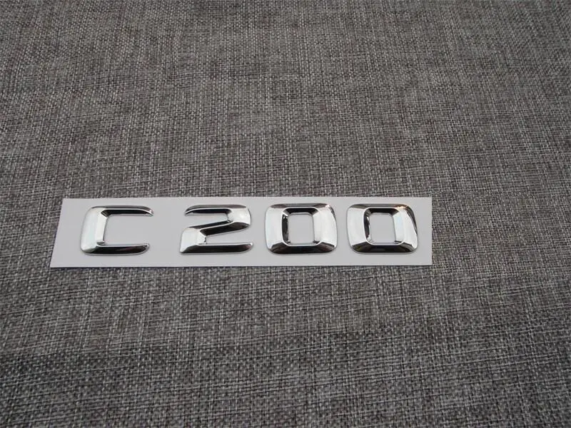 Хром числа буквы C 200 багажник автомобиля эмблемы значки-эмблемы для Mercedes Benz C200