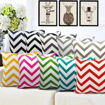 

28 Cotton canvas sofa cushion cover wave print decorative throw pillow case cover 30x45/40x40/45x45/40x60/50x50/55x55/60x60cm