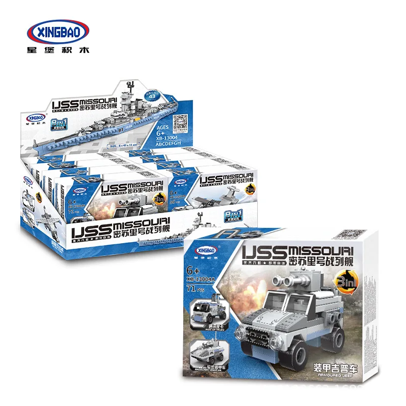 

Xb13004 Fun Assembling 8-in-1 Battleship Missouri Children Building Adult Toy Scene Decoration