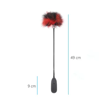 Flirt Tickle Erotic Feather with Fetish Punish Leather Spank Whip for Men Women Sex Blindfolded Stimulation Teasing Stick Toys 2