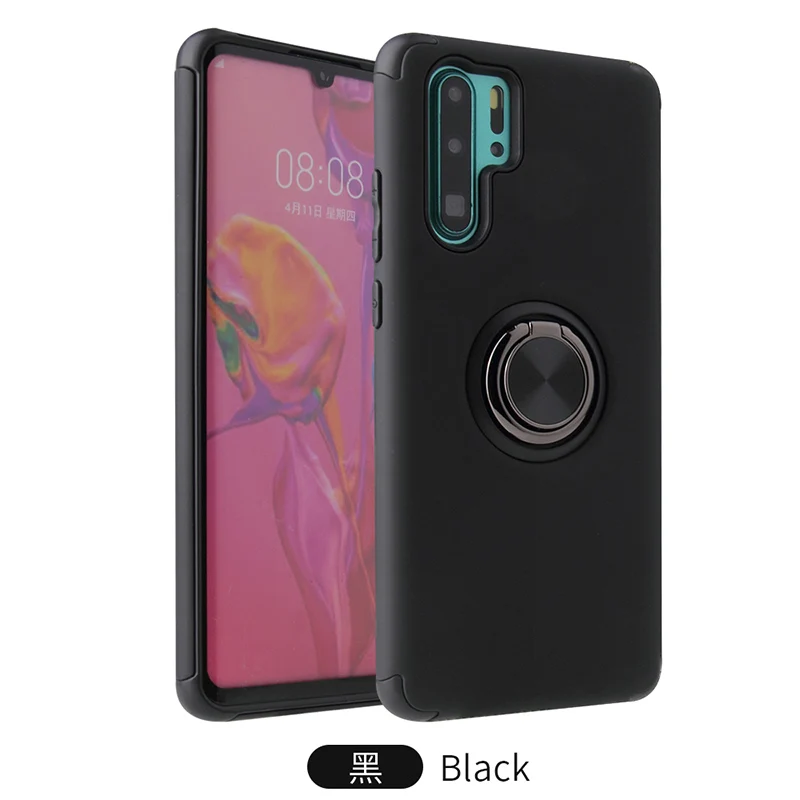 Супер противоударный силиконовый чехол с металлическим кольцом для huawei P30 Pro P30 Lite Автомобильный кронштейн Функция чехол для телефона чехол
