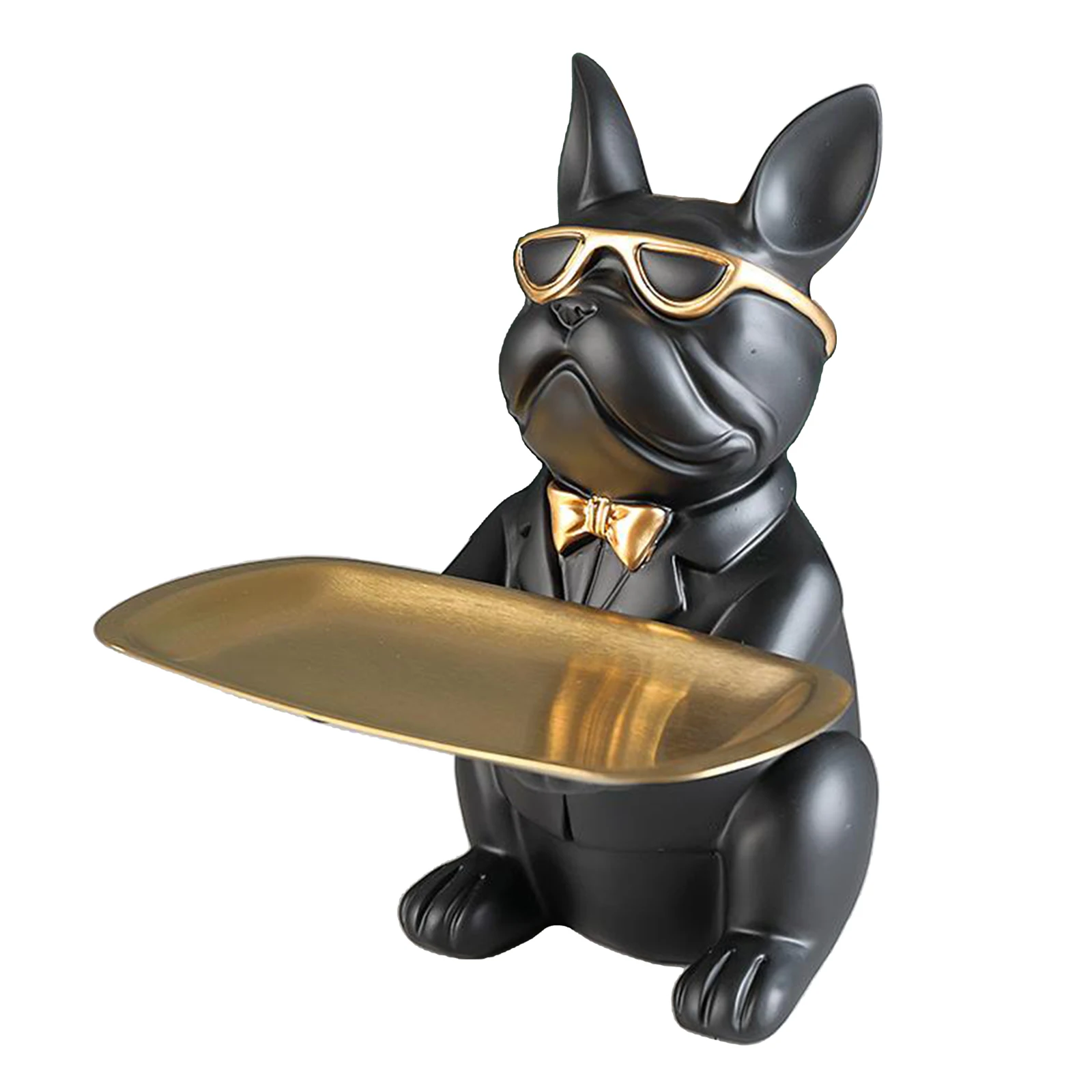 Cool Dog Figurine Bulldog Shape Tray Coin Bank Home Decoration Ornament Resin Cool Dog Figurine Bulldog Shape Tray Coin Bank Home Decoration Ornament Resin