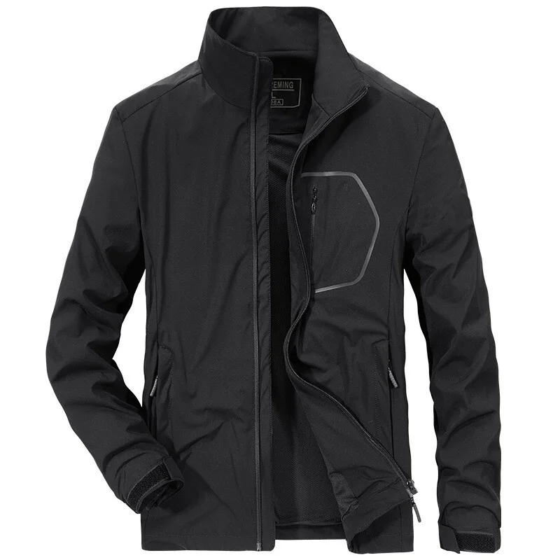 2021 Spring And Autumn New Men's Simple Stand-up Collar Quick-drying Men's Jacket Men's Outdoor Casual Jacket Tops