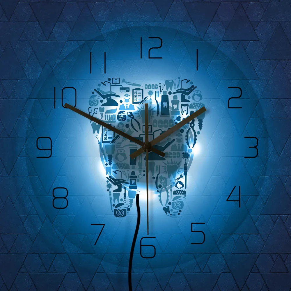 Стоматологическая больница бесшумные прозрачные настенные часы reloj сравнению кварцевые зуб стоматология Современные часы уход за зубами r печатных висячие Zegar