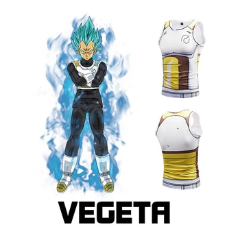 

New anime cosplay summer Dragon Ball Vegeta 3D printing vest youth muscle men costume unisex