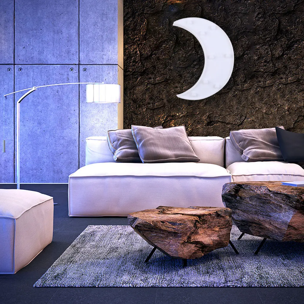 

Crescent Moon Decor Light, Cute LED Nursery Night Lamp - Moon Wall Decor for Birthday party,Kids Room, Living Room