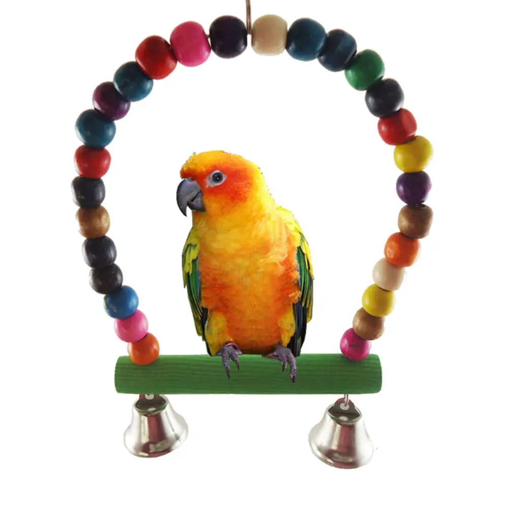 

12pcs/set Combination Parrot Toys Bird Articles Parrot Bite Toys Parakeet Interesting Swing Ball Bell Standing Training Toys