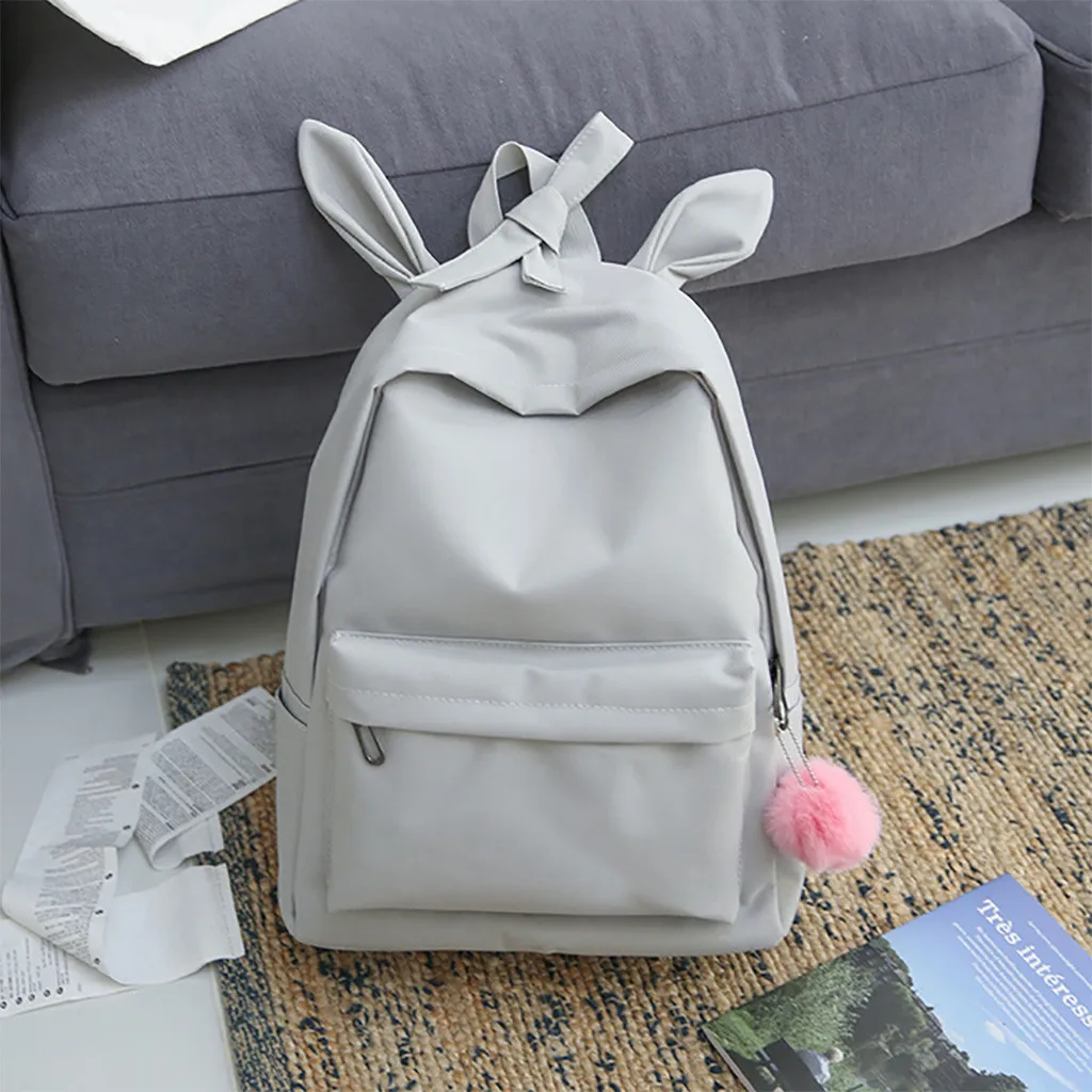 Spring Summer New Fashion Women Nylon Solid Color Capacity Student Backpack Student fashion Travel Couple Bag