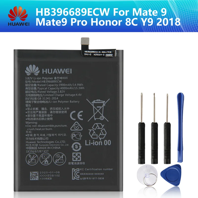 Huawei HB396689ECW аккумулятор для телефона Mate 9 Mate9 Pro Honor 8C 4000 мАч Оригинальная батарея +