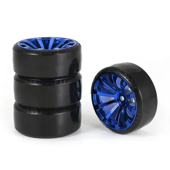 

Hot! 4Pcs 1/10 RC Drift Car Tire Wheel Rim Hard Wheel Tyre for Traxxas HSP Tamiya HPI Kyosho On-road Drifting Car RC Vehicle Toy