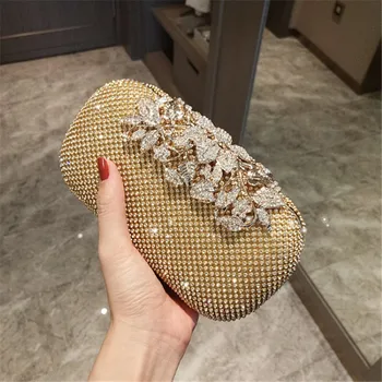 

19x12CM New Banquet Bag Diamond Clutch Bag Rhinestone Women Bag Dinner Party Bag Messenger Bags Pouch Chain Bag a5575