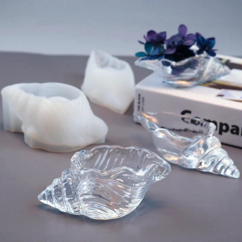 

DIY 3D Conch Makeup Egg Storage Shell Ocean Silicone Mold Jewelry Fillings Pendant Accessory Charms Handmade Epoxy Resin Craft