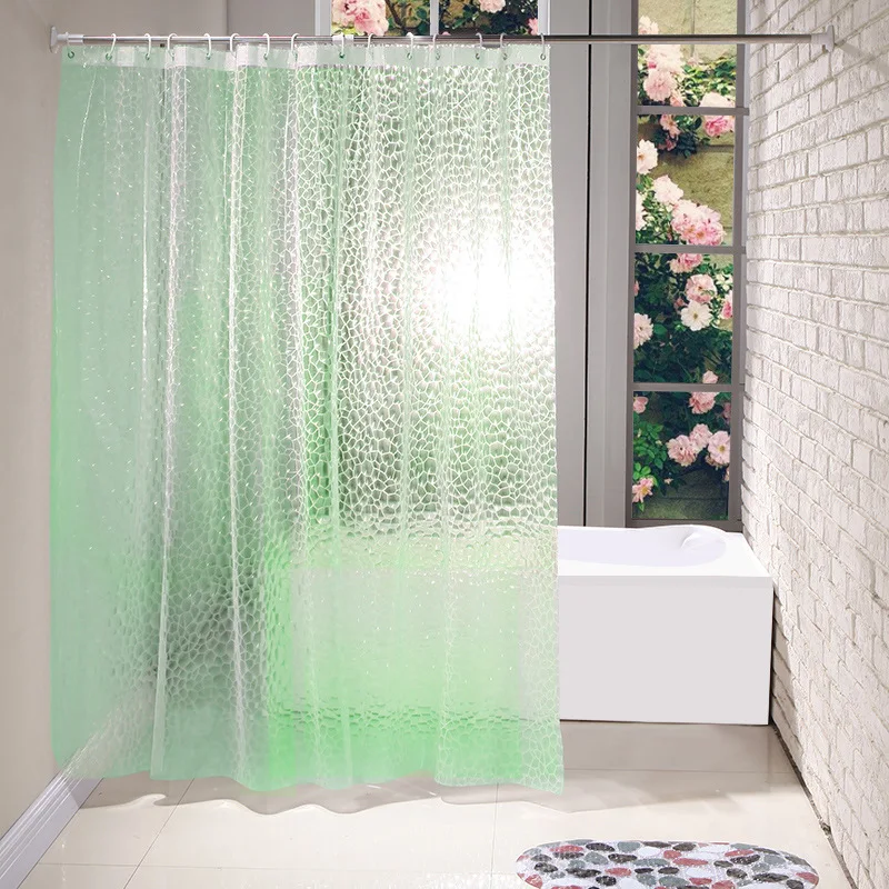 Tenda Doccia 3D Cascata Alpina - 180,3x200,7 Cm In Poliestere Impermeabile, Con 12 Ganci Bianchi